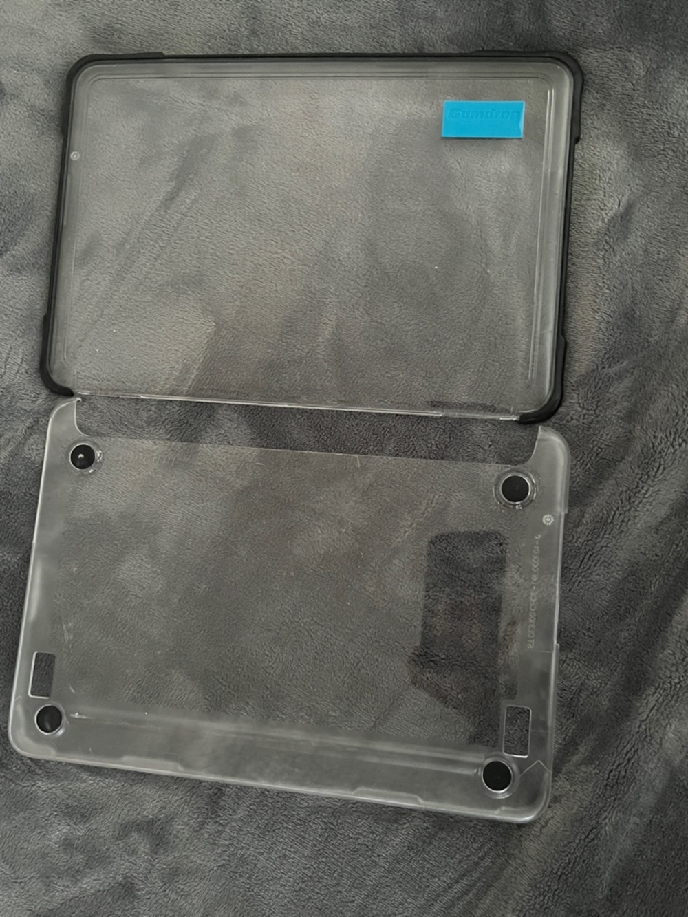 Clear Protective Electronics Case - Transparent Blue Accent